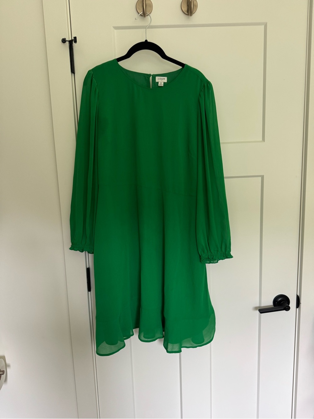 J. Crew Emerald Green Long-Sleeve Mini Dress